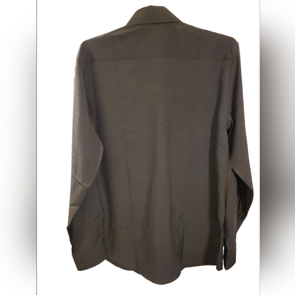 Black Button-Up Tom Baine Holloween Collection  Shirt with Skull Cuffs  Large - Picture 3 of 10